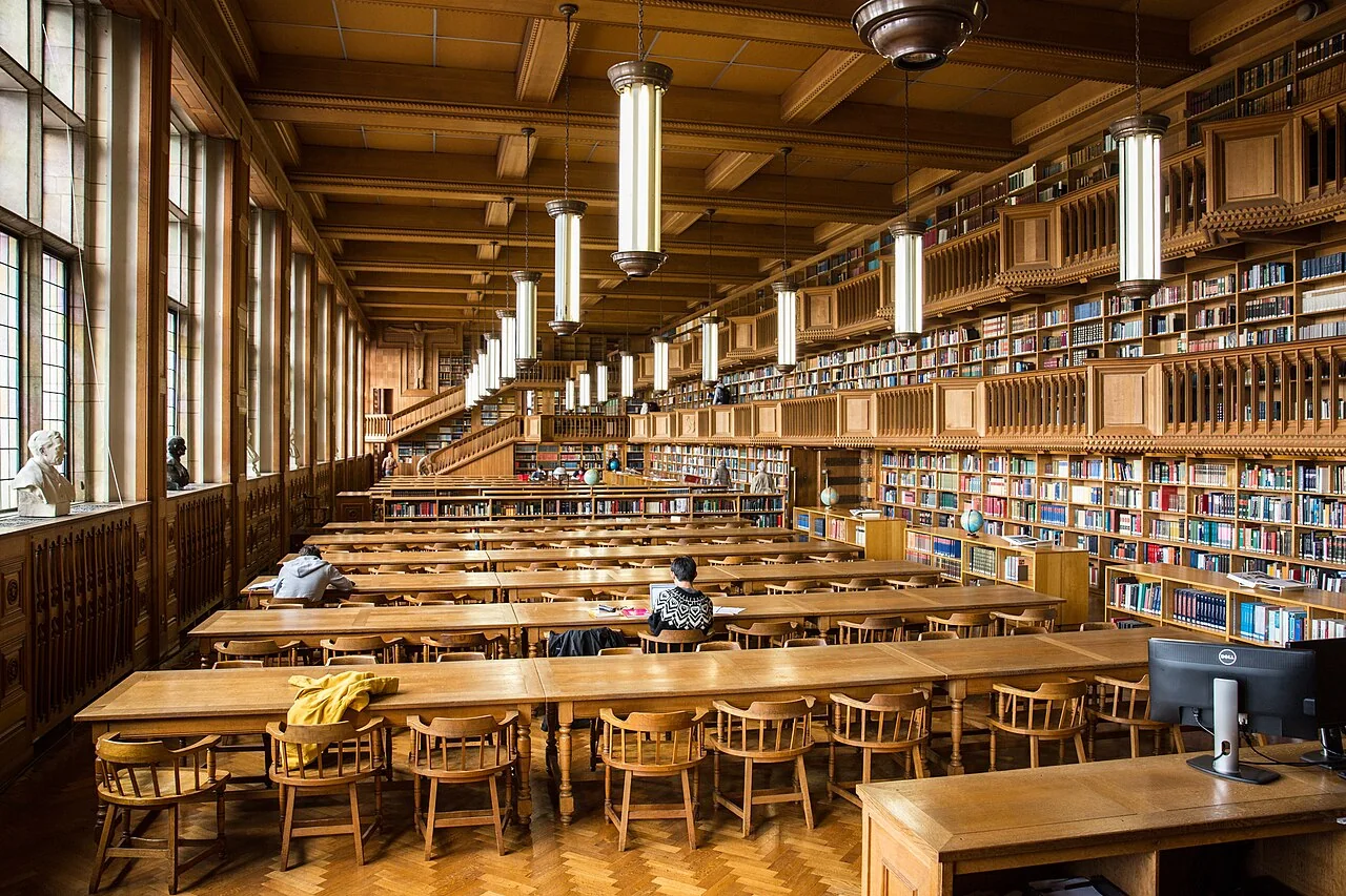 Reading room at KU Leuven Library, Belgium, in 2017. Academic context photograph, not study interviews or participants.