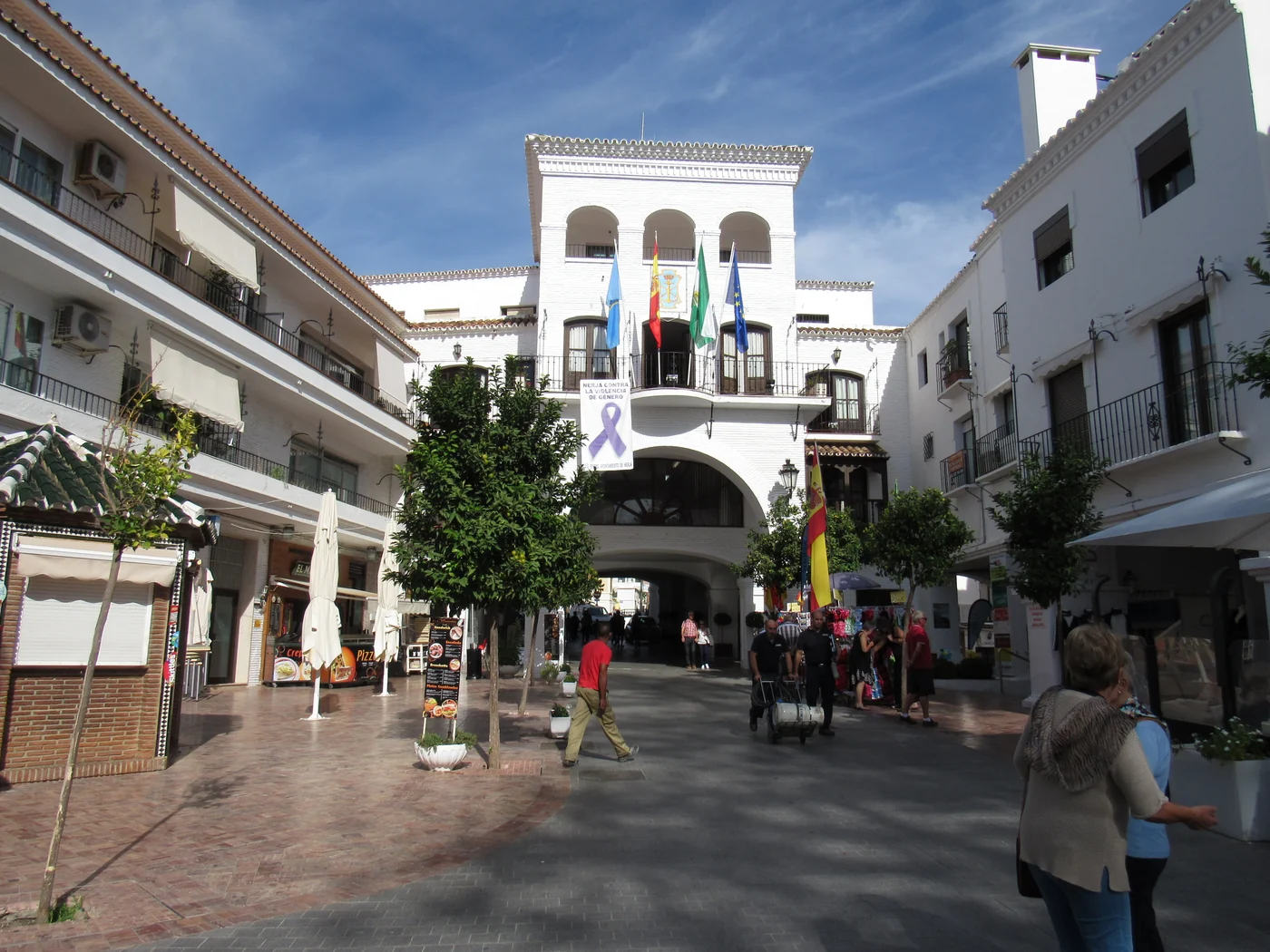 Nerja town hall, Málaga, in 2017. A view of the town providing geographical context; it does not depict the reported incident’s location.