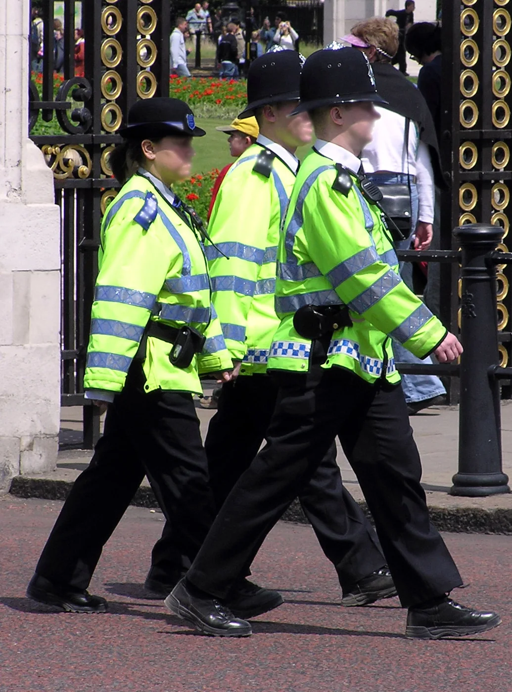 Police officers in London, photographed in 2005. Contextual archive photograph, not the 2024 operation.