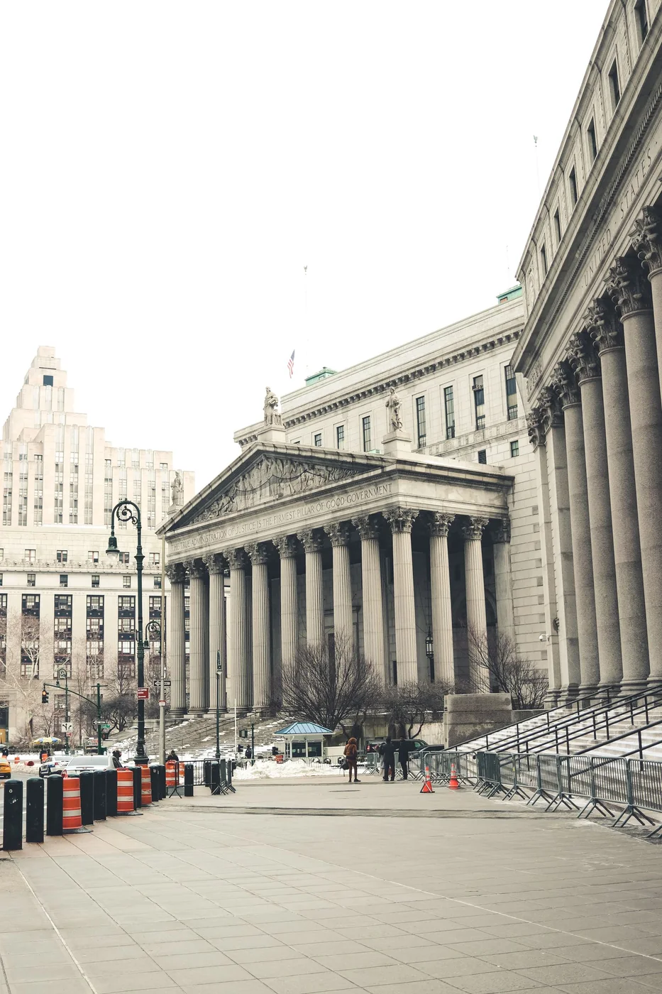 New York County Courthouse, Manhattan. Judicial context photograph; it does not document the hearing or identify this building as the venue of the case.