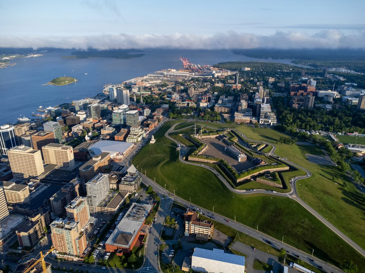 Aerial view of Halifax, Canada. Archival city photograph; it does not depict the incidents under investigation.