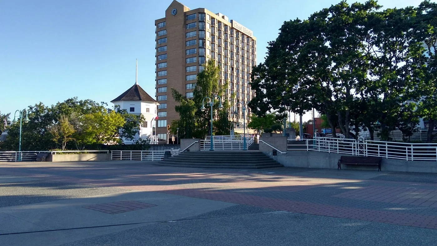 Urban scene in Nanaimo, Vancouver Island. Context photograph; it does not identify a venue participating in the campaign.